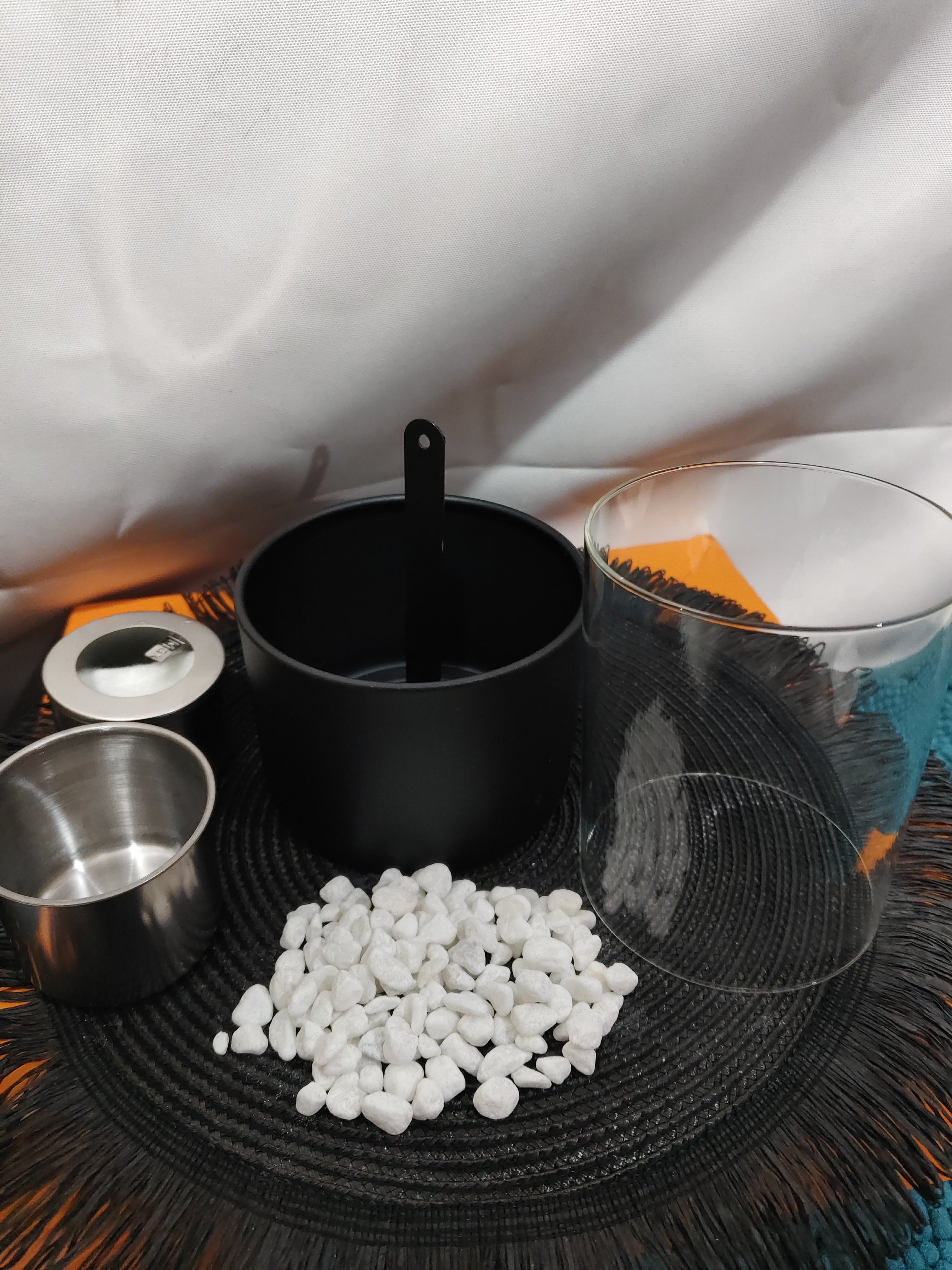 Bärbar Mini Eldstad i Glas – Modern Bordslampa med Levande Låga