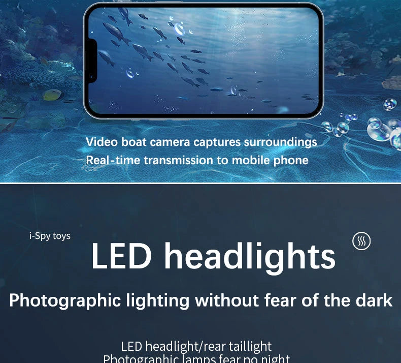 RC Båt med Undervattenskamera & WiFi – Filma Under Vattnet i Realtid